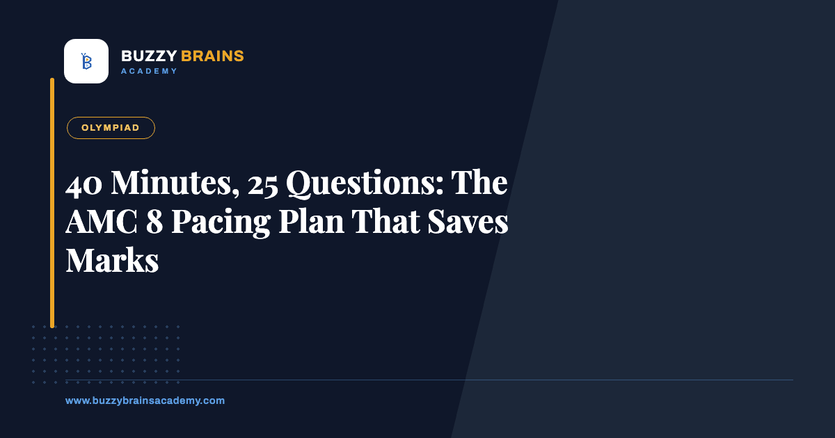 40 Minutes, 25 Questions: The AMC 8 Pacing Plan That Saves Marks