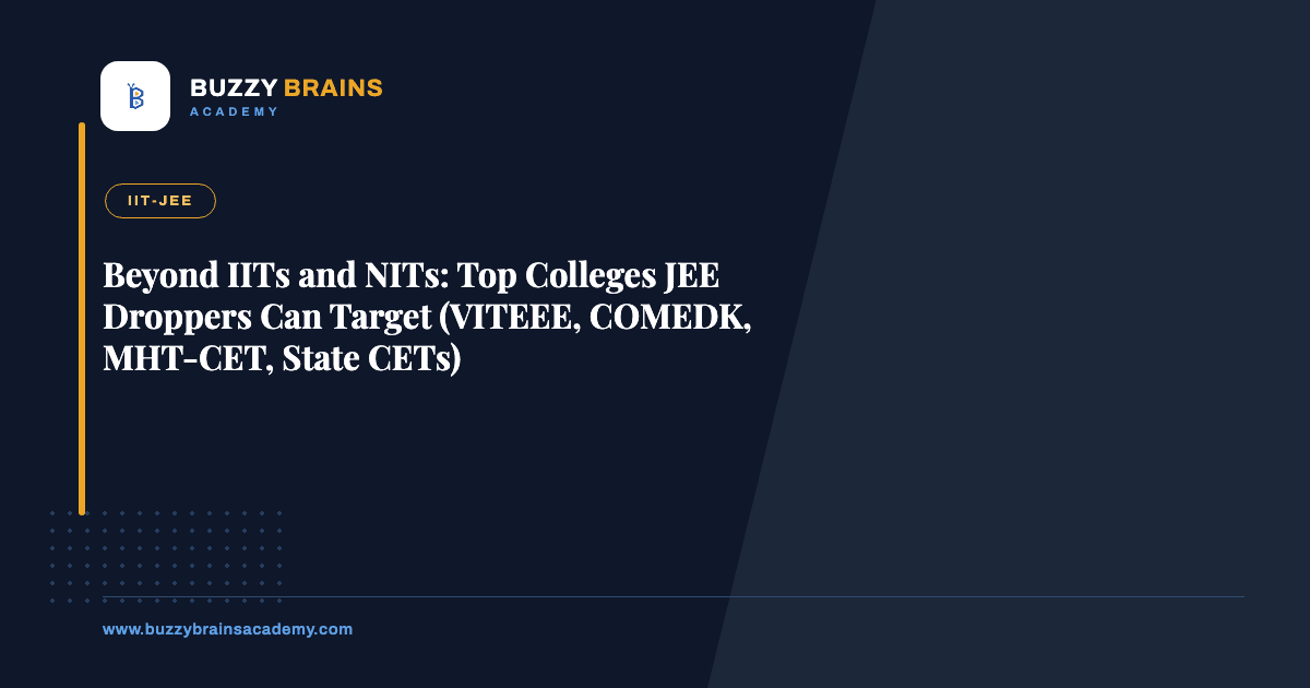 Beyond IITs and NITs: Top Colleges JEE Droppers Can Target (VITEEE, COMEDK, MHT-CET, State CETs)