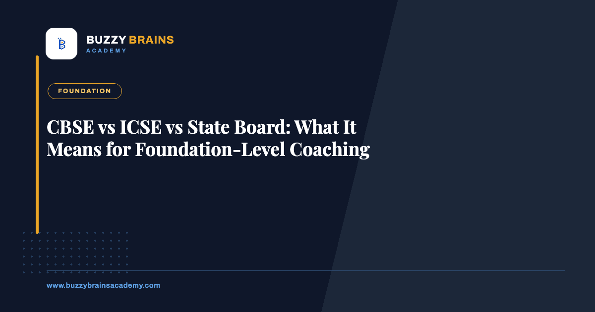 CBSE vs ICSE vs State Board: What It Means for Foundation-Level Coaching