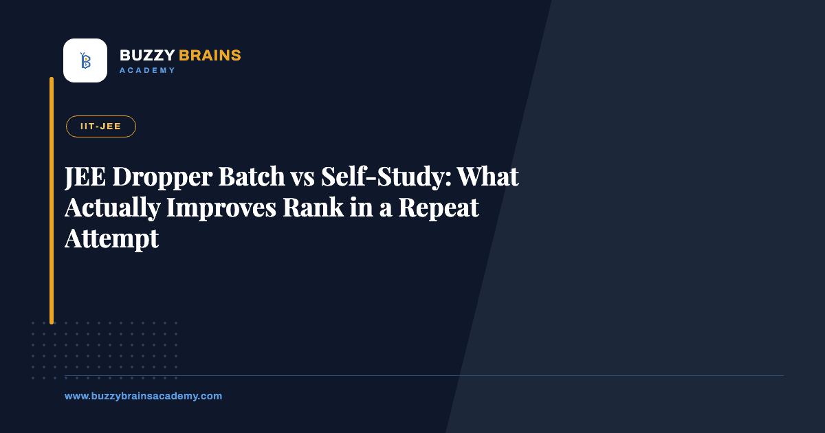 JEE Dropper Batch vs Self-Study: What Actually Improves Rank in a Repeat Attempt